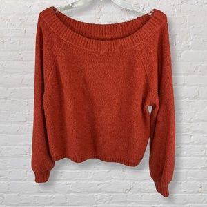 HOLLISTER - Burnt Orange Scoop Neck Oversized Sweater - Size Medium